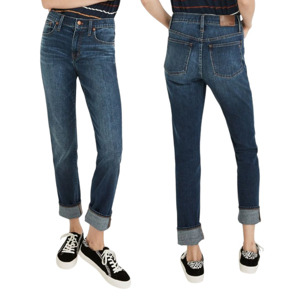 Madewell The‎ Slim Boyjean sz 26 Women Medium Blue Wash 28x32 Preppy Stretch Mid - Picture 1 of 13